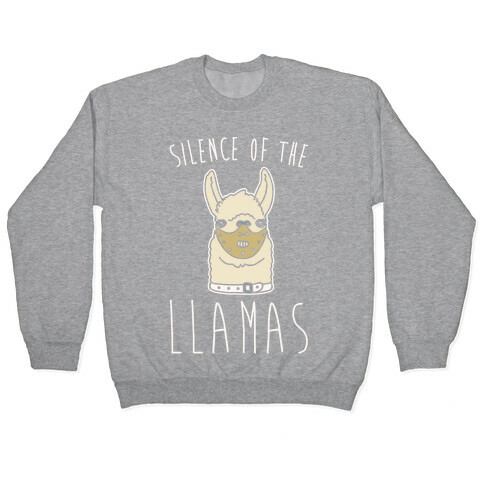 Silence of The Llamas Parody White Print Pullover