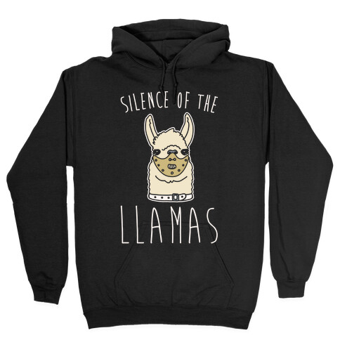 Silence of The Llamas Parody White Print Hooded Sweatshirt