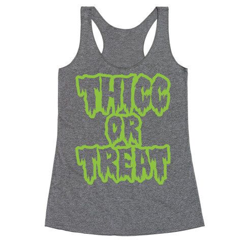 Thicc Or Treat White Print Racerback Tank Top