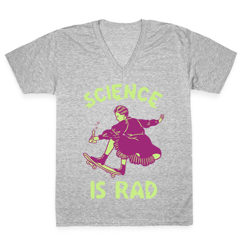 Science Is Rad (Marie Curie) V-Neck Tee Shirt