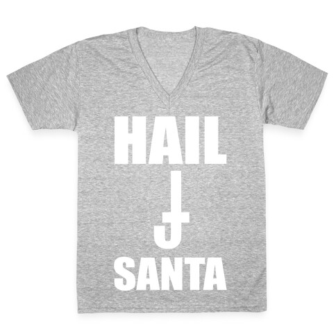 Hail Santa V-Neck Tee Shirt