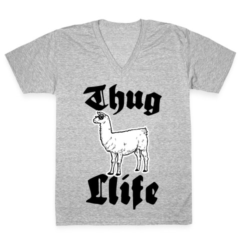 Thug Llife (Llama) V-Neck Tee Shirt