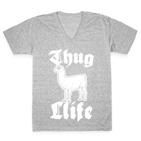 Thug Llife (llama) V-Neck Tee Shirt