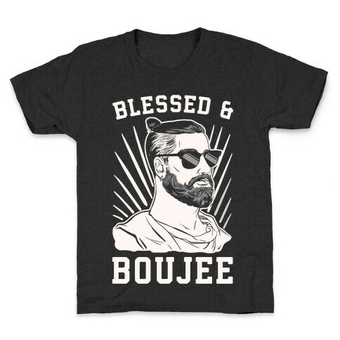 Blessed and Boujee White Print Kids T-Shirt