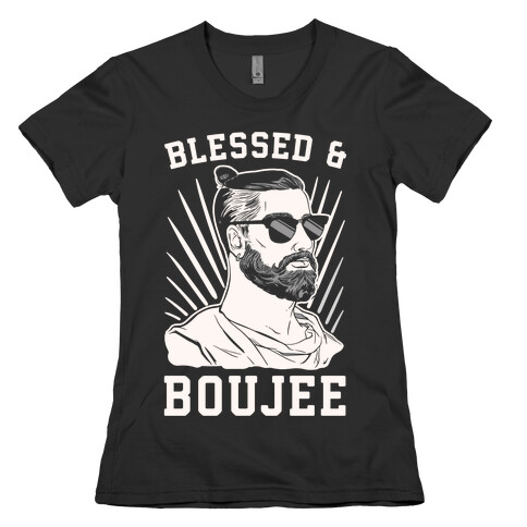 Blessed and Boujee White Print Womens T-Shirt