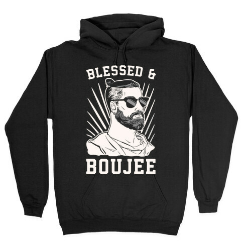 Blessed and Boujee White Print Hooded Sweatshirt