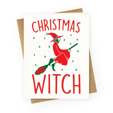 Christmas Witch Greeting Card