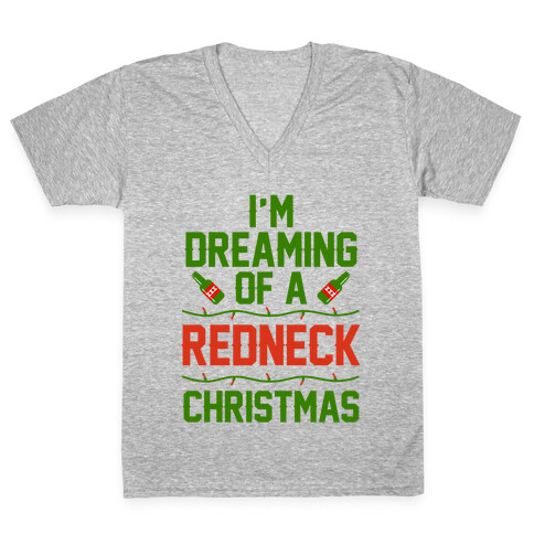 I'm Dreaming of a Redneck Christmas V-Neck Tee Shirt
