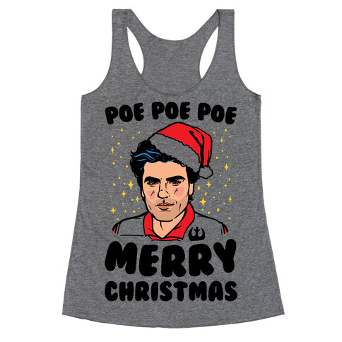 Poe Poe Poe Merry Christmas Parody Racerback Tank Top