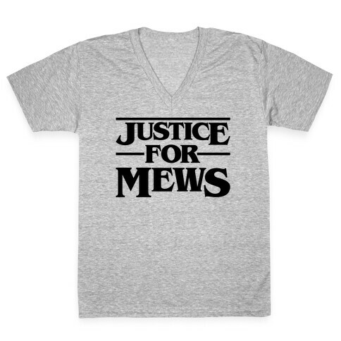 Justice For Mews  V-Neck Tee Shirt