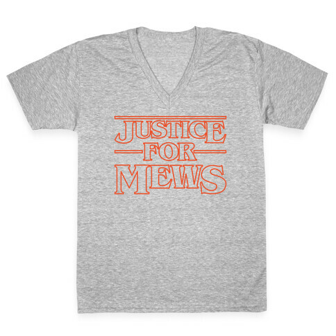 Justice For Mews White Print V-Neck Tee Shirt