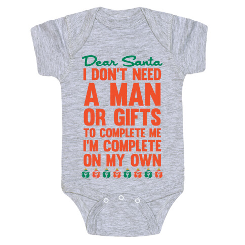 Dear Santa (Feminist Christmas) Baby One-Piece