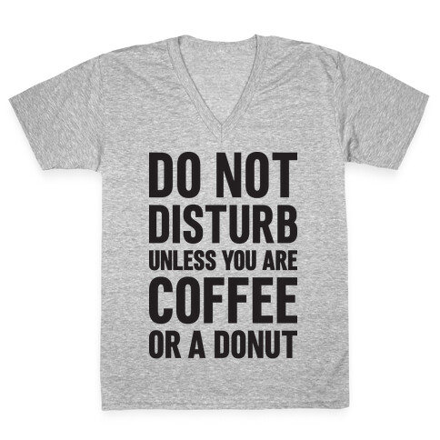 Do Not Disturb Unless You Are Coffee Or A Donut V-Neck Tee Shirt