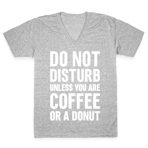 Do Not Disturb Unless You Are Coffee Or A Donut V-Neck Tee Shirt