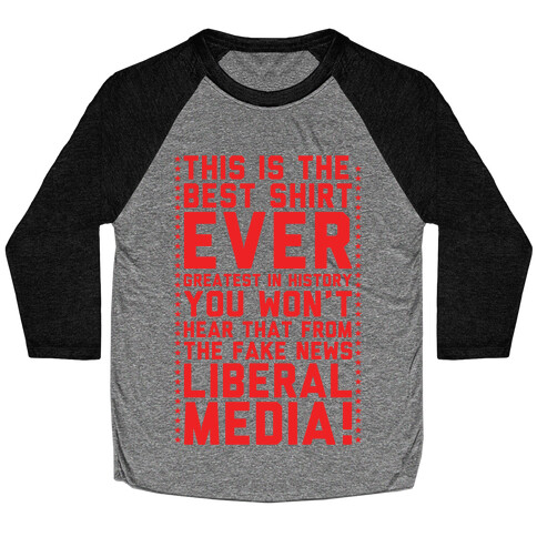 Fake News Liberal Media Baseball Tee