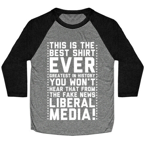 Fake News Liberal Media Baseball Tee