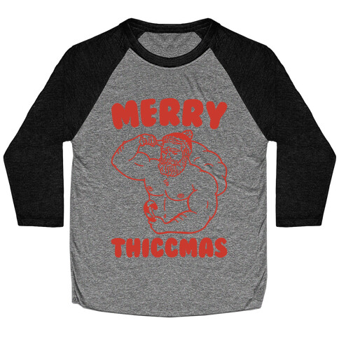 Merry Thiccmas Parody Baseball Tee