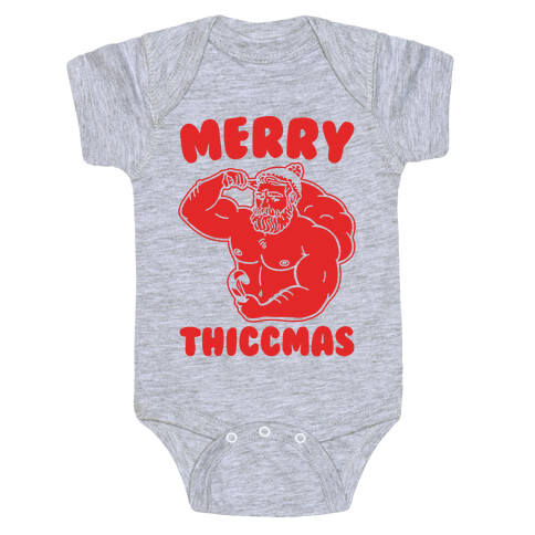 Merry Thiccmas Parody White PRint Baby One-Piece