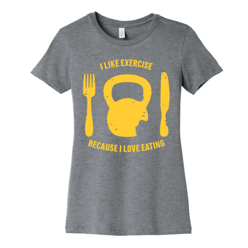 I Like Exercising Because I Love Eating Womens T-Shirt