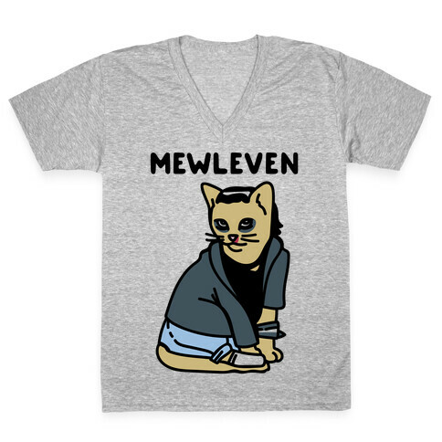 Mewleven Parody V-Neck Tee Shirt