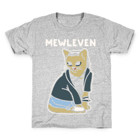 Mewleven Parody White Print Kids T-Shirt