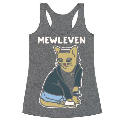 Mewleven Parody White Print Racerback Tank Top