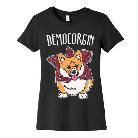 Democorgin Parody White Print Womens T-Shirt