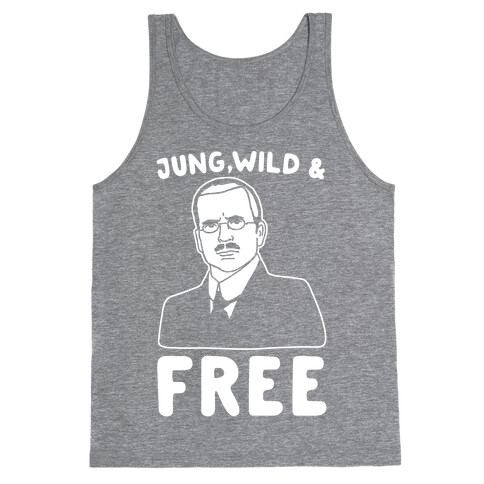 Jung Wild & Free Parody White Print Tank Top