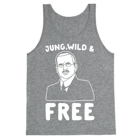 Jung Wild & Free Parody White Print Tank Top