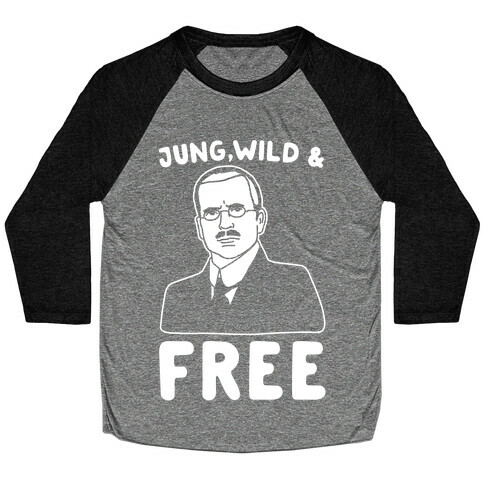 Jung Wild & Free Parody White Print Baseball Tee