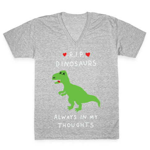 RIP Dinosaurs V-Neck Tee Shirt