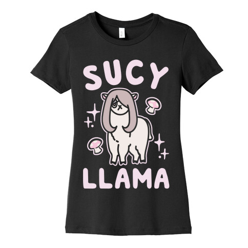 Sucy Llama Parody White Print Womens T-Shirt