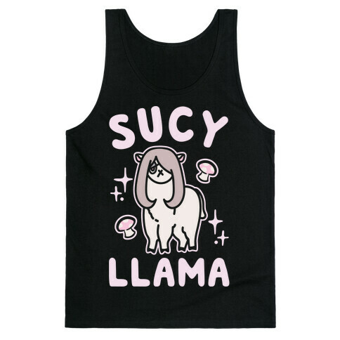 Sucy Llama Parody White Print Tank Top