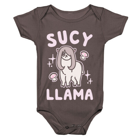 Sucy Llama Parody White Print Baby One-Piece