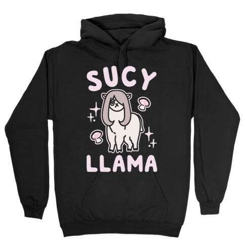 Sucy Llama Parody White Print Hooded Sweatshirt