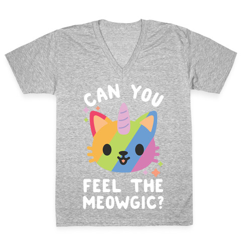 Can You Feel The Meowgic V-Neck Tee Shirt