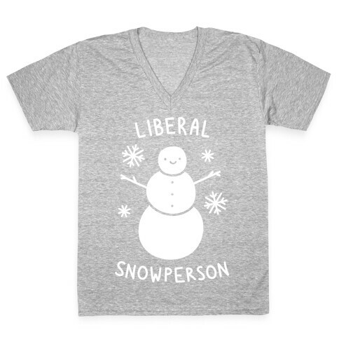 Liberal Snowperson V-Neck Tee Shirt