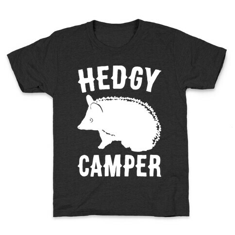 Hedgy Camper White Print Kids T-Shirt