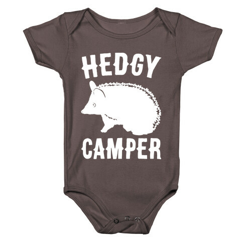 Hedgy Camper White Print Baby One-Piece
