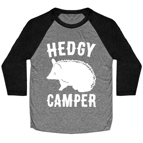 Hedgy Camper White Print Baseball Tee