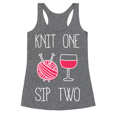 Knit One Sip Two Racerback Tank Top