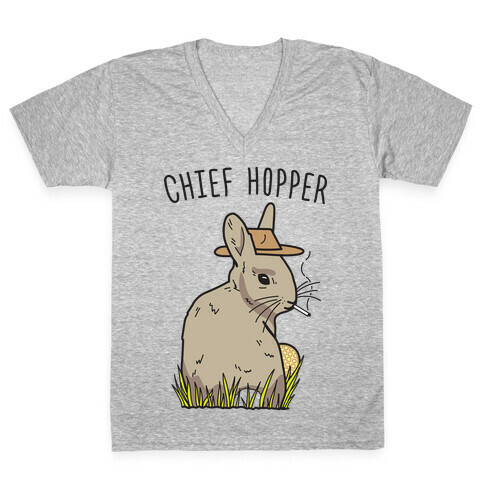 Chief Hopper Parody V-Neck Tee Shirt