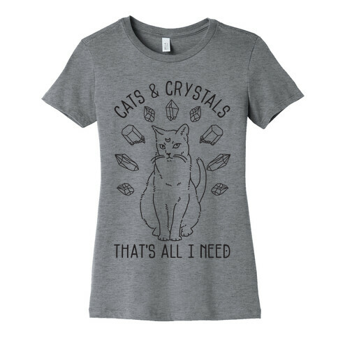 Cats and Crystals Womens T-Shirt