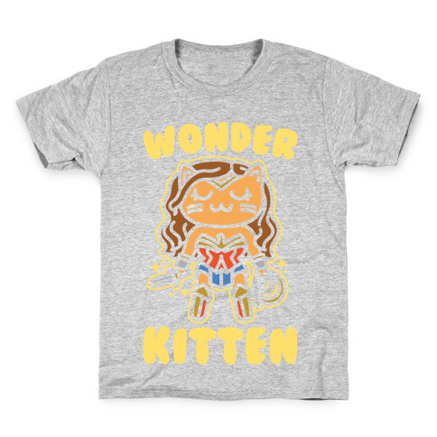 Wonder Kitten Parody White Print Kids T-Shirt