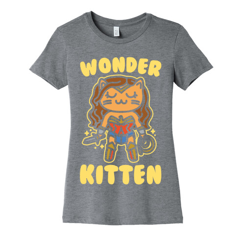 Wonder Kitten Parody White Print Womens T-Shirt