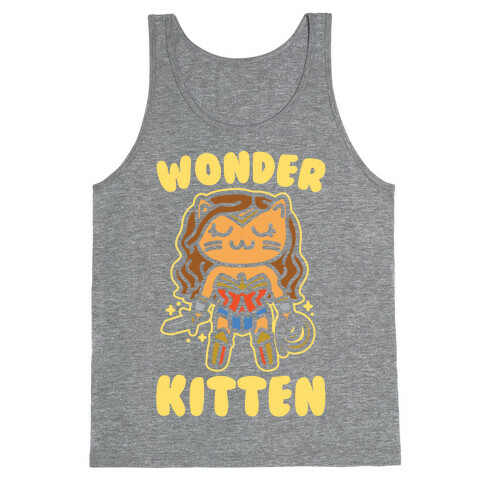Wonder Kitten Parody White Print Tank Top