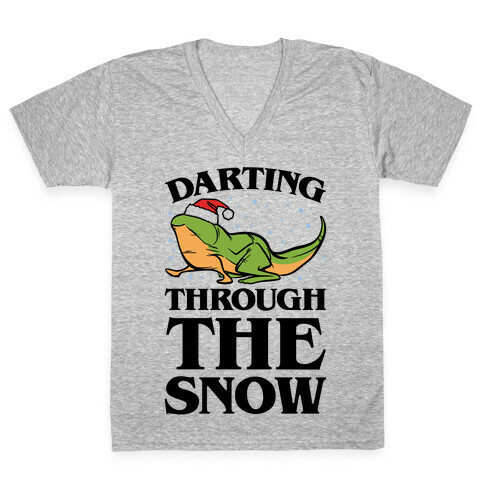 Darting Through The Snow Parody V-Neck Tee Shirt