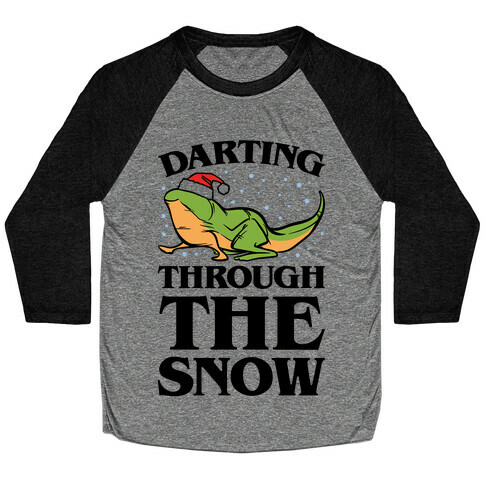 Darting Through The Snow Parody Baseball Tee