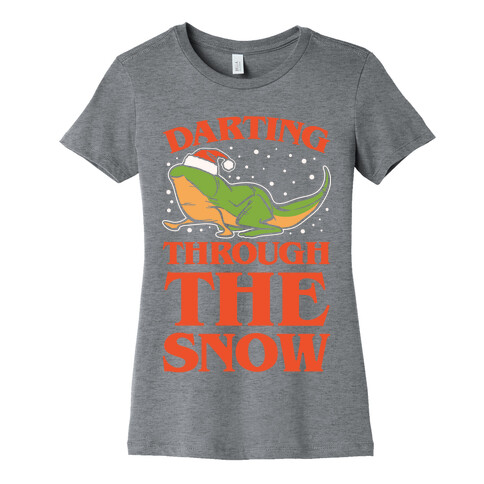 Darting Through The Snow Parody White Print Womens T-Shirt