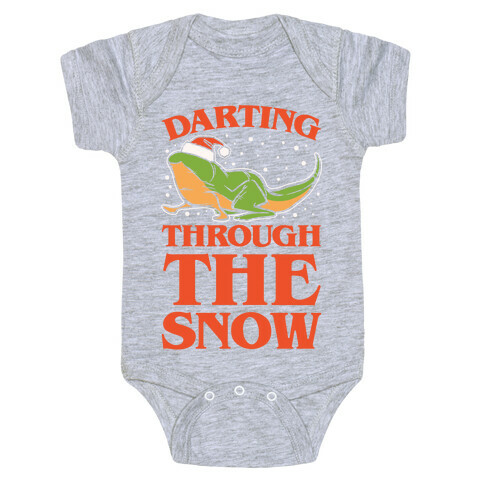 Darting Through The Snow Parody White Print Baby One-Piece